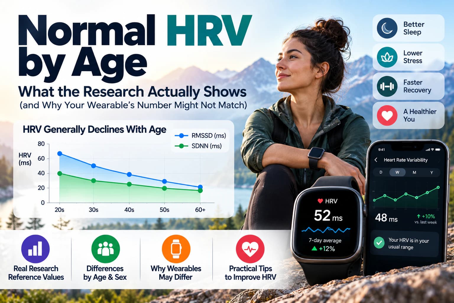 Normal HRV by Age: Research vs. Wearable Numbers